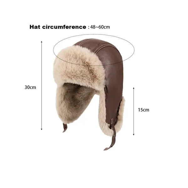 Winter Trapper Hat with Faux Fur Lining