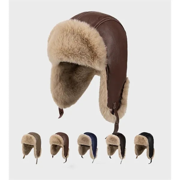 Winter Trapper Hat with Faux Fur Lining