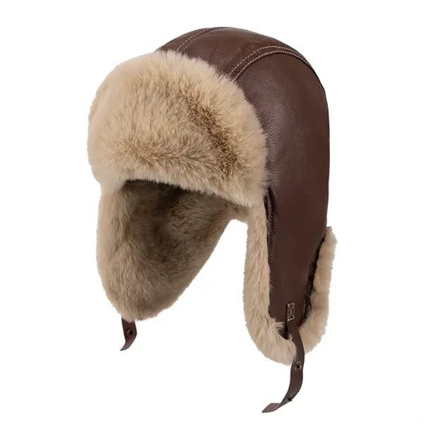Winter Trapper Hat with Faux Fur Lining