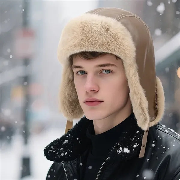 Winter Trapper Hat with Faux Fur Lining