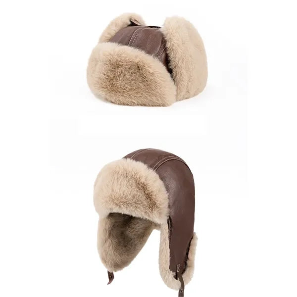 Winter Trapper Hat with Faux Fur Lining