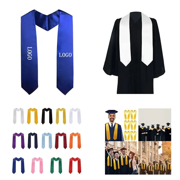 Unisex Graduation Stole Plain Graduation Sash Honor Stole