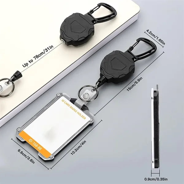 Retractable Clip Heavy Duty ID Holder