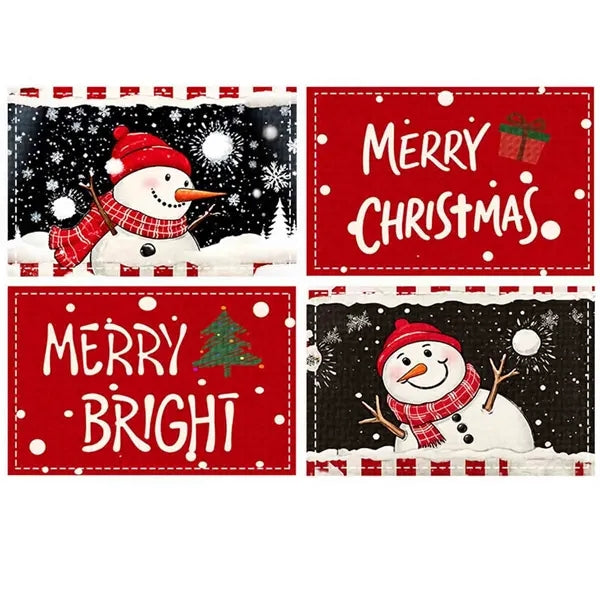 Christmas Print Linen Placemat