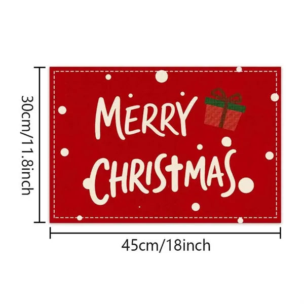 Christmas Print Linen Placemat