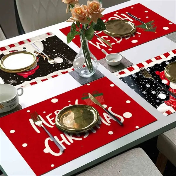 Christmas Print Linen Placemat
