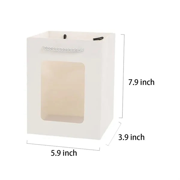Clear Paper Gift Bags with Window Shopping with Handles
