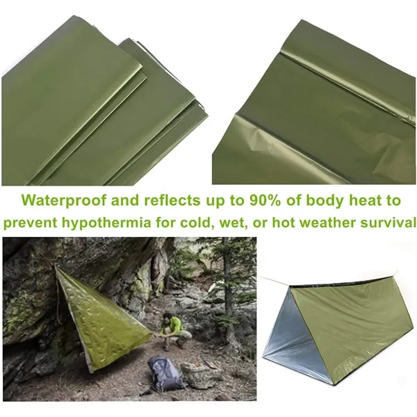Outdoor Foldable Thermal Blanket Emergency Survival Tent