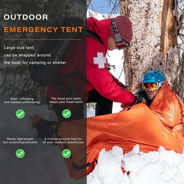 Outdoor Foldable Thermal Blanket Emergency Survival Tent