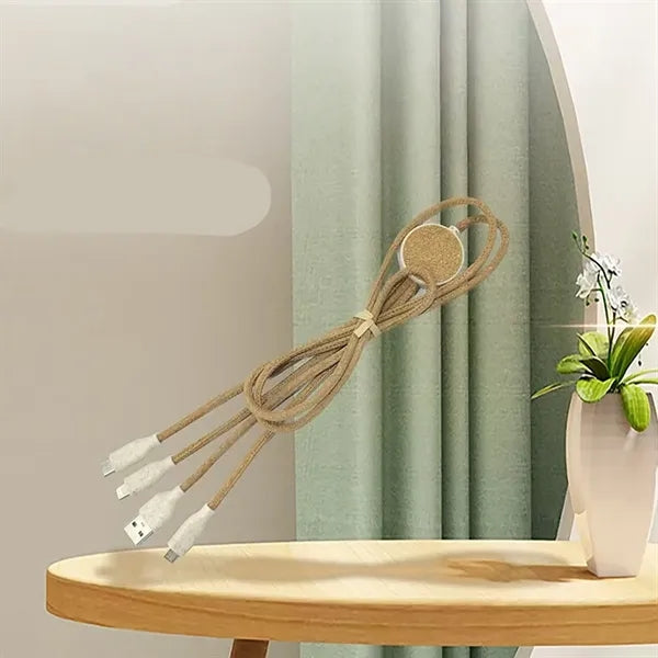 Eco Friendly Cork Multi Charging Cable Customizable Design