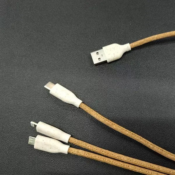 Eco Friendly Cork Multi Charging Cable Customizable Design