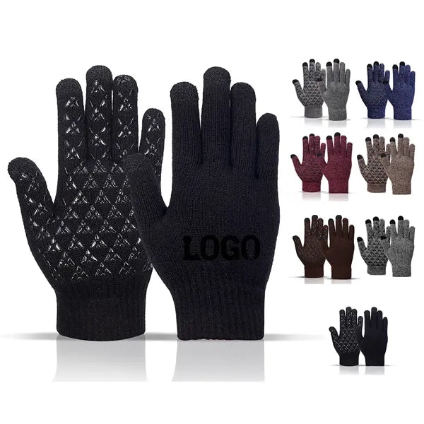 Acrylic Touchscreen Winter Warm Anti Slip Elastic Gloves