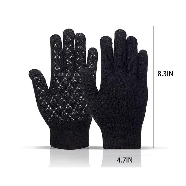 Acrylic Touchscreen Winter Warm Anti Slip Elastic Gloves