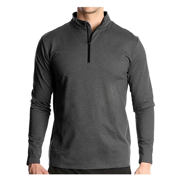 Men's Quarter Zip Up Pullover Long Sleeve Sweatshirt
