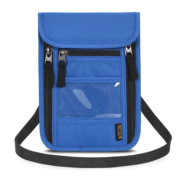 RFID Blocking Neck Wallet w/ Clear ID Window