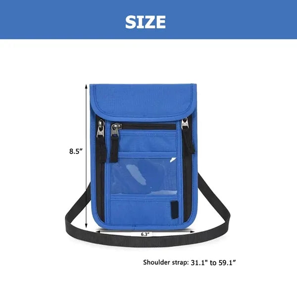 RFID Blocking Neck Wallet w/ Clear ID Window