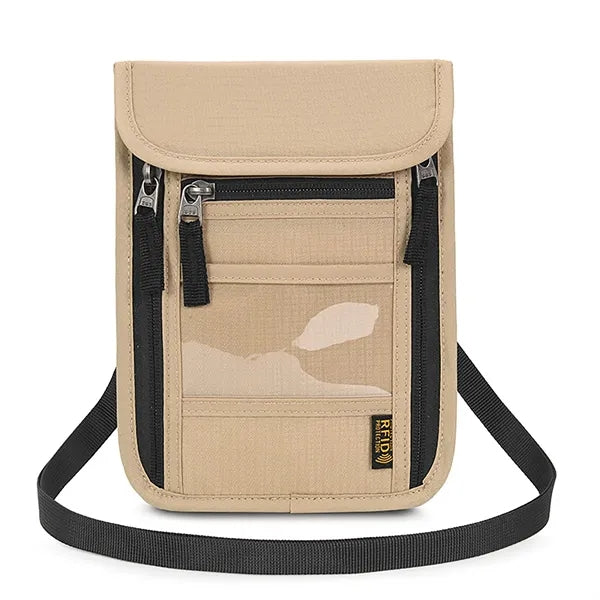 RFID Blocking Neck Wallet w/ Clear ID Window