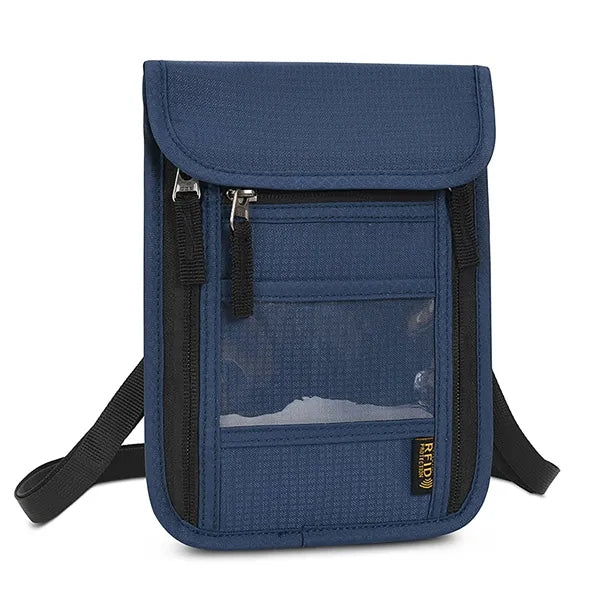 RFID Blocking Neck Wallet w/ Clear ID Window