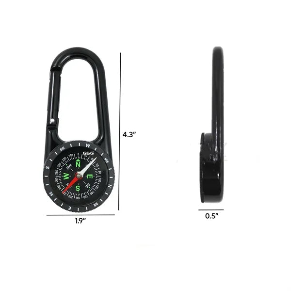 Zinc Alloy Carabiner Compass