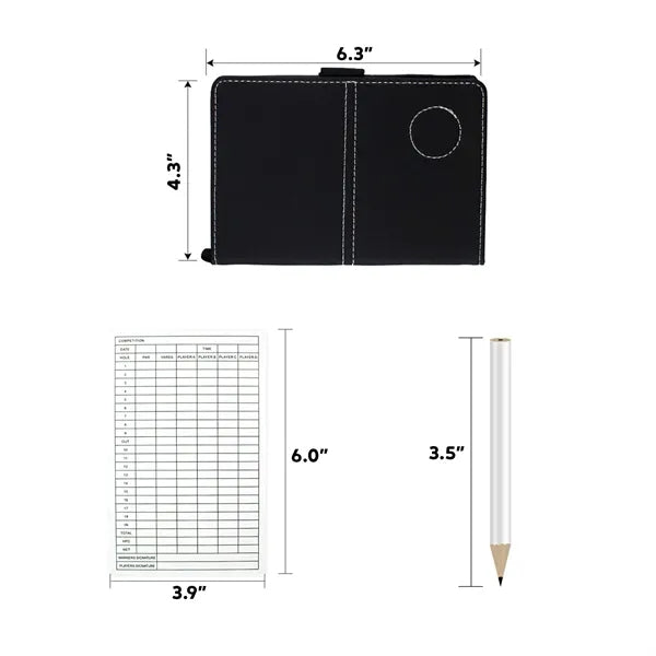 PU Leather Golf Scorecard Holder Set