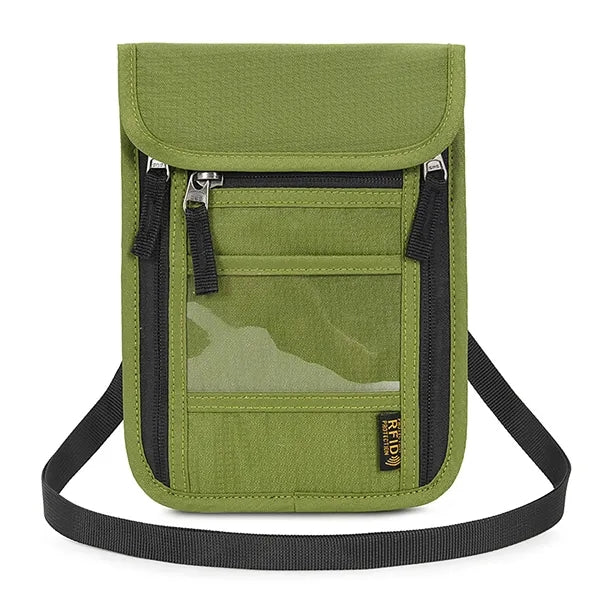 RFID Blocking Neck Wallet w/ Clear ID Window