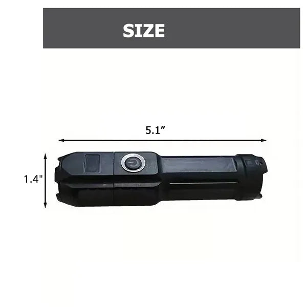 Rechargeable Zoomable LED Flashlight