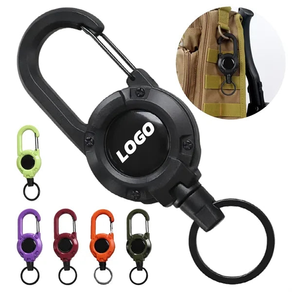 Retractable Wire Keychain Durable Outdoor Utility Emergency