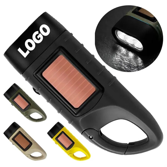 Solar Hand Crank Powered Flashlight for Outdoor Adventures