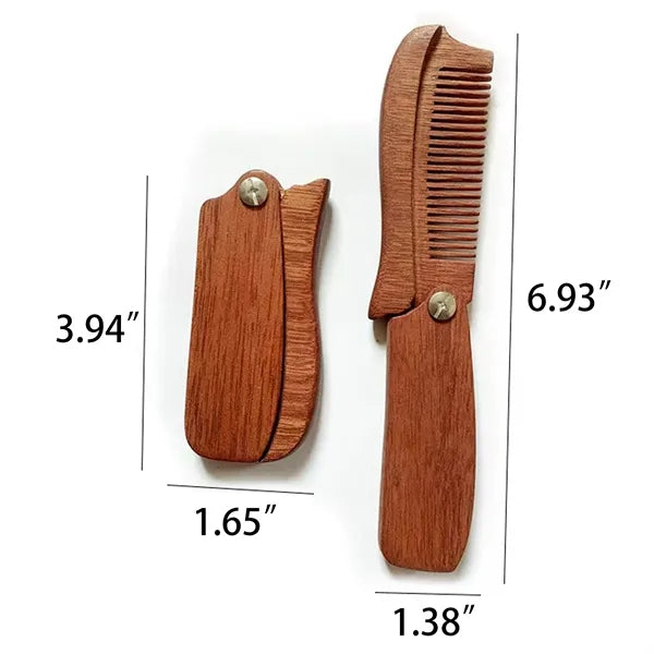 Premium Foldable Wooden Comb Stylish Grooming Accessory