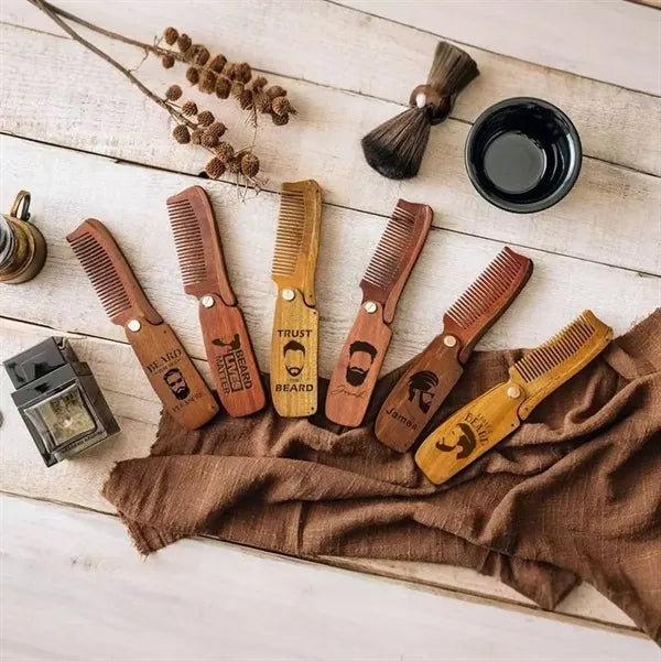 Premium Foldable Wooden Comb Stylish Grooming Accessory
