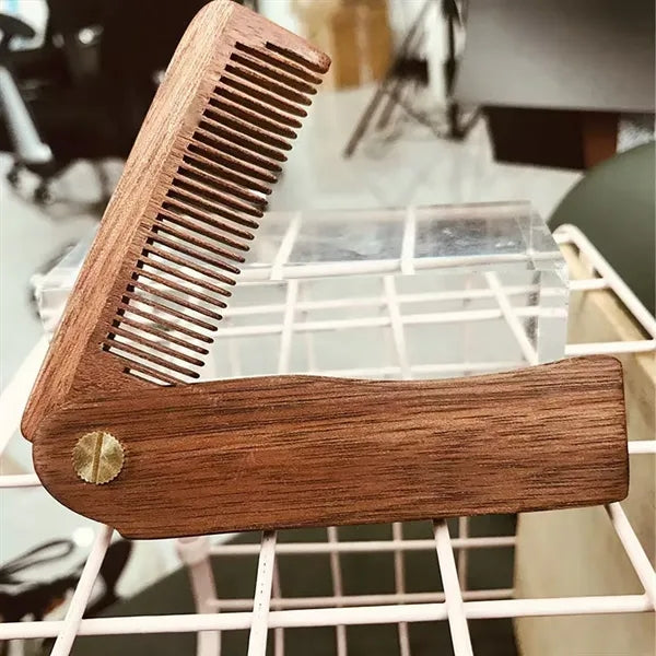 Premium Foldable Wooden Comb Stylish Grooming Accessory