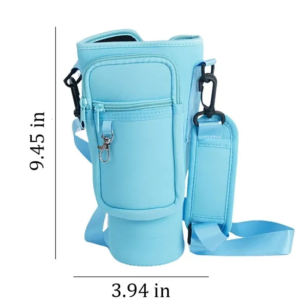 40oz Cup Holder Tumbler Sleeve with Phone Pockets Strap
