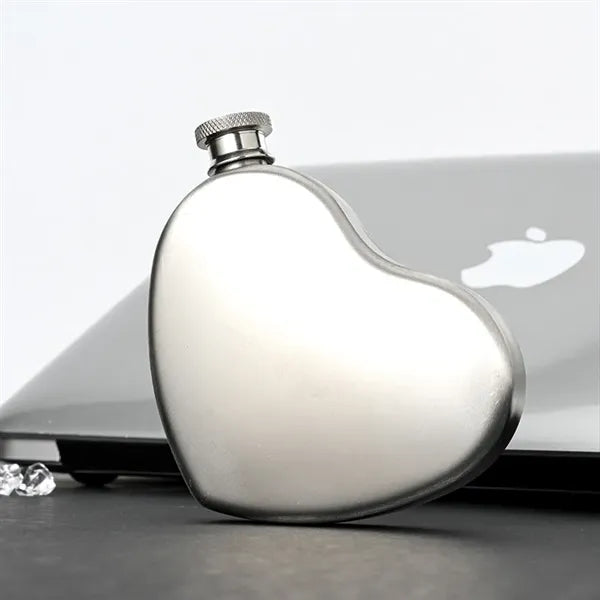 3oz Mini Stainless Steel Heart Shape Hip Flask