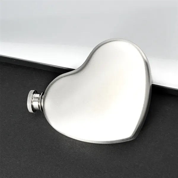 3oz Mini Stainless Steel Heart Shape Hip Flask