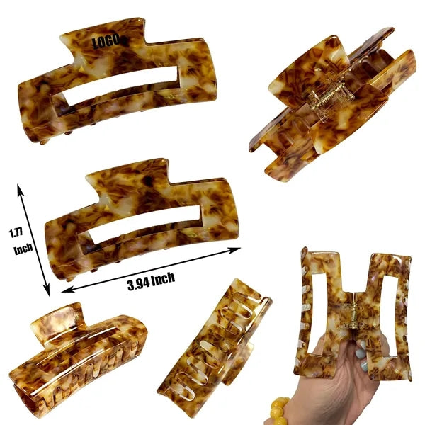 New Style 3.94Inch Large Rectangular Acetate Hair Clip