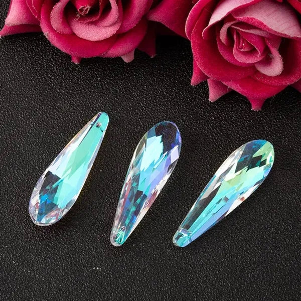 Faceted Crystal Christmas Hanging Ornaments in Bluk
