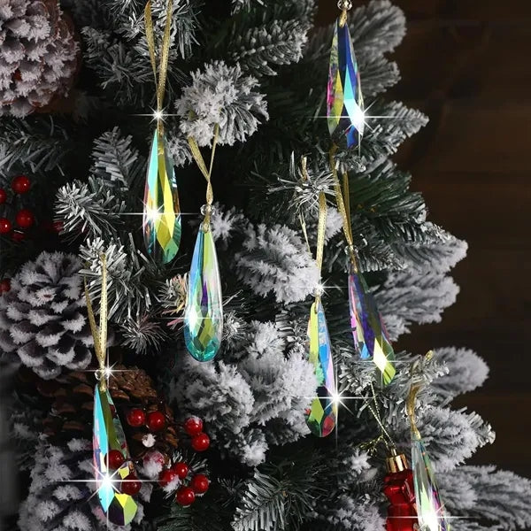 Faceted Crystal Christmas Hanging Ornaments in Bluk