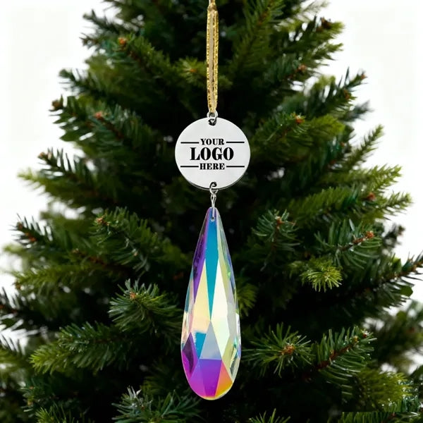 Faceted Crystal Christmas Hanging Ornaments in Bluk