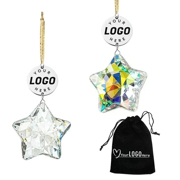 Hanging Crystal Star Ornament for Christmas Tree Decoration