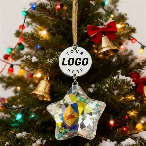 Hanging Crystal Star Ornament for Christmas Tree Decoration