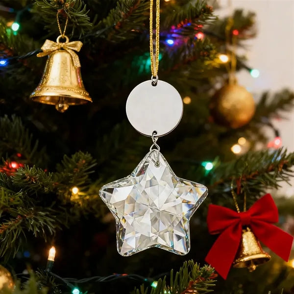 Hanging Crystal Star Ornament for Christmas Tree Decoration