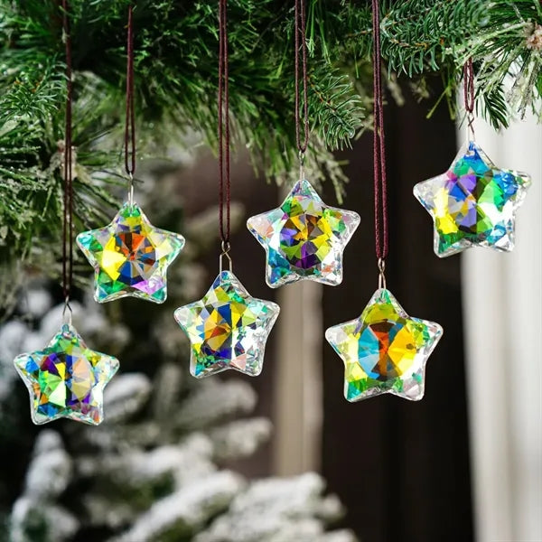 Hanging Crystal Star Ornament for Christmas Tree Decoration