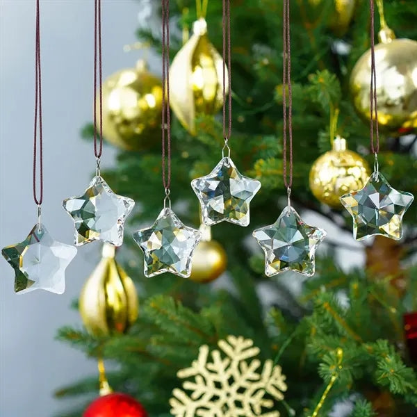 Hanging Crystal Star Ornament for Christmas Tree Decoration