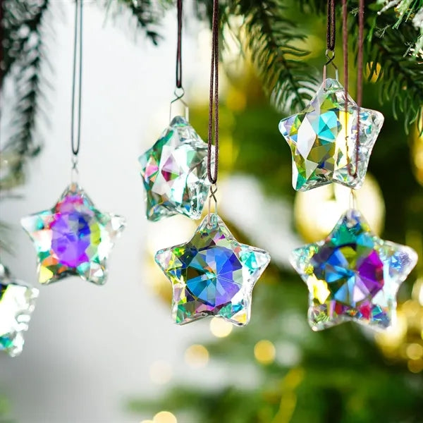 Hanging Crystal Star Ornament for Christmas Tree Decoration