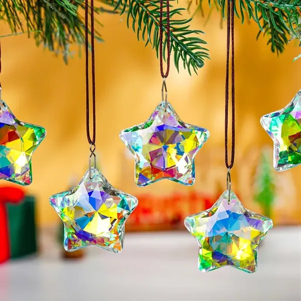 Hanging Crystal Star Ornament for Christmas Tree Decoration