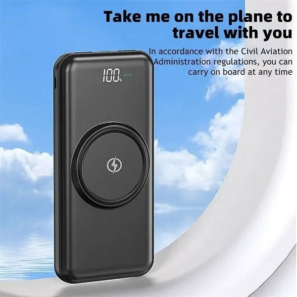 10000mAh Slim Wireless Power Bank with 4 Built-in Cables