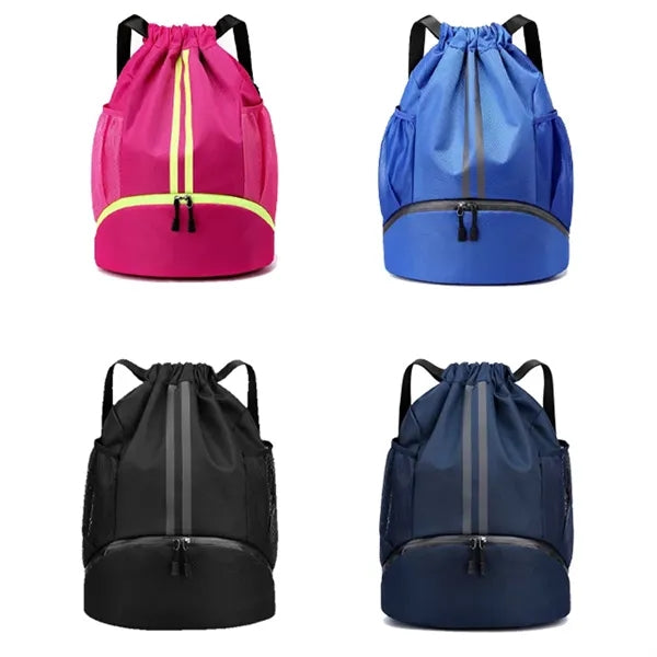Basketball Sports Drawstring Backpack with Shoe Compartment