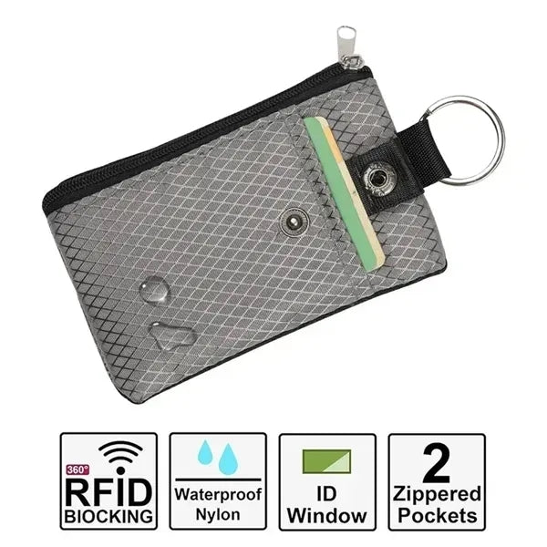 Water Resistant Wallet with Lanyard Keychain for Cards