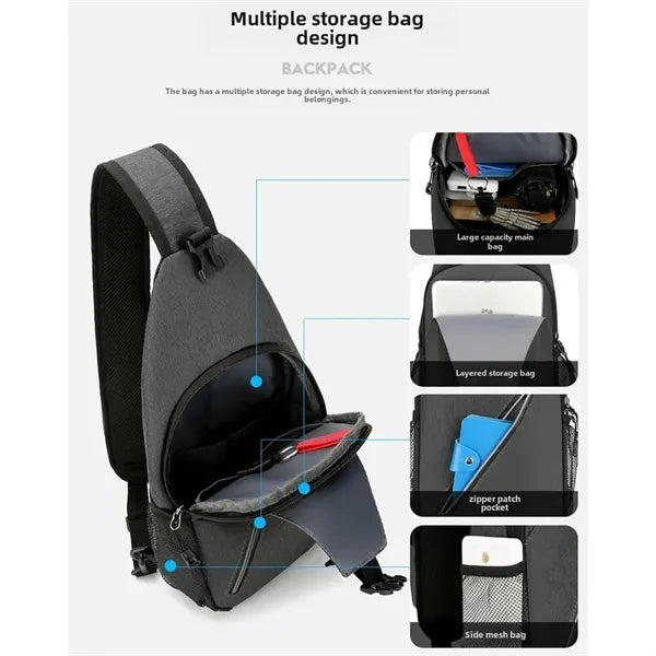 Crossbody Sling Backpack Chest Bag With Adjustable Strap
