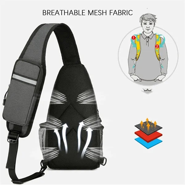 Crossbody Sling Backpack Chest Bag With Adjustable Strap